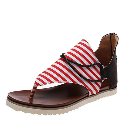 

Rdeuod Women Shoes Summer Clip-Toe Sunflower Zipper Comfy Flats Casual Beach Women S Sandals