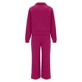 thumbnail image 4 of Valora Women Fashion Clothes Women's Trousers Suit 1 | Women's Casual Sports Suit Zipper Long Sleeved Hoodie Wide Leg Pants Two Piece Set Hot Pink L, 4 of 4