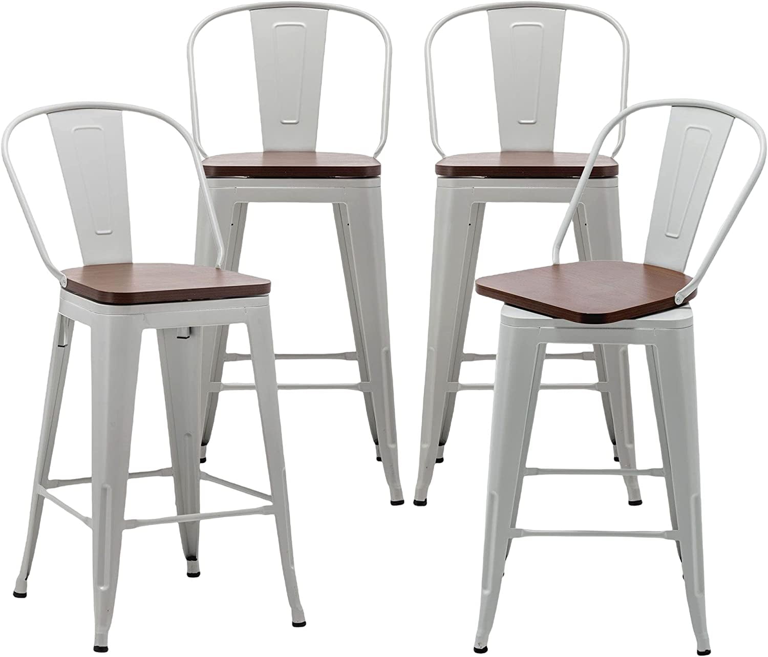 Buy Andeworld Swivel Metal Bar Stools with Backs Counter Stools Set of