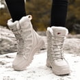 thumbnail image 5 of Cyiecw Waterproof Snow Boots for Men and Women Outdoor Mid-tube Lace Winter Warm Plus Velvet Snow Cotton Shoes Thick-soled High-top Boots, 5 of 7