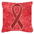 thumbnail image 2 of Carolines Treasures AN1213PW1818 Red Ribbon for Aids Awareness   Canvas Fabric Decorative Pillow  18H x18W multicolor, 2 of 2