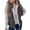 Dark Gray, variant on Women Puffer Vest Casual Fleece Lined Stand Collar Sleeveless Jacket Warm Winter Zip Up Waistcoat Sherpa Gilet Outerwear with Pockets