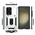 thumbnail image 5 of SaniMore for Samsung Galaxy S23 Ultra Stand Case, Slide Camera Cover 360 Degree Rotating Kickstand Magnetic Car Mount Hybird Tri-layer Rugged Shell Military-grade Shockproof Anti-drop Cover, Silver, 5 of 5
