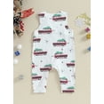 thumbnail image 4 of Liacowi Baby Girls Christmas Romper Infant Girls Sleeveless Santa Claus/Faceless Doll/Truck Print Jumpsuit Newborn Girl Cute Christmas Clothes, 4 of 9