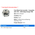 thumbnail image 2 of Front Wheel Hub Assembly - Compatible with 1995 - 2000 Dodge Avenger FWD 1996 1997 1998 1999, 2 of 3