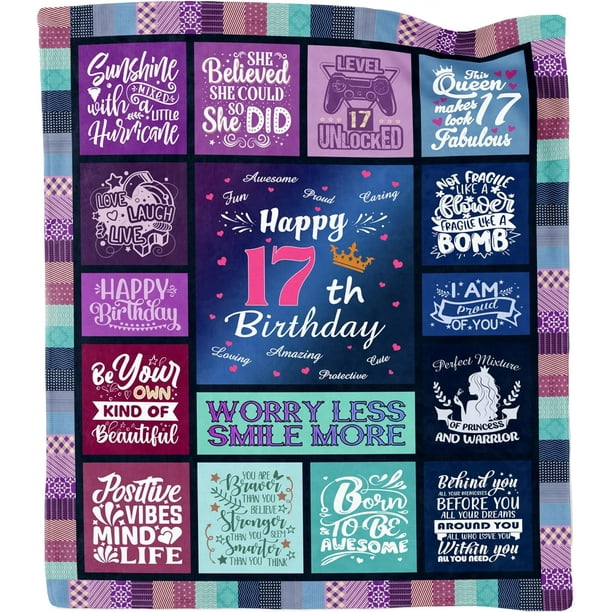 LHSHID 17 Year Old Girl Gift Ideas Gifts for 17 Year Old Girls 17 Year Old Girl Birthday Gifts 17th Birthday Gifts for Girl 17th Birthday Decorations for Girls Throw Blanket 30"x40"