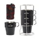 thumbnail image 1 of Juego de taza de café y agua de acero inoxidable antiescaldaduras de doble capa de 300 ml con Cuatro piezas, 1 of 9
