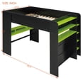 thumbnail image 2 of Harper & Bright Designs Full Size Gaming Loft Bed with Height-adjustable Desk & RGB Lights, Full Wood Loft Bed Frame with Wardrobe & Storage Shelves, Green, 2 of 18