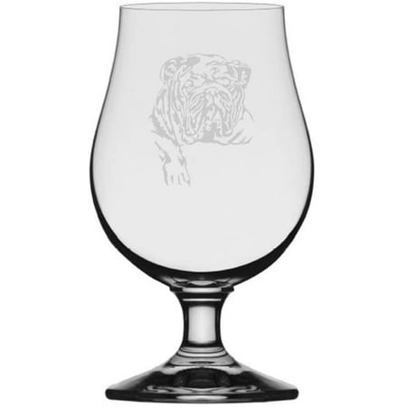 

Bull Dog Dog Themed Etched 13.25oz Iona Beer Glass