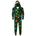 thumbnail image 2 of REORIAFEE Family Christmas Pajama Sets 1 Piece Loungewear Long Sleeve Jumpsuit Pants Santa Graphic Soft Sleepwear Green S-2XL, 2 of 6