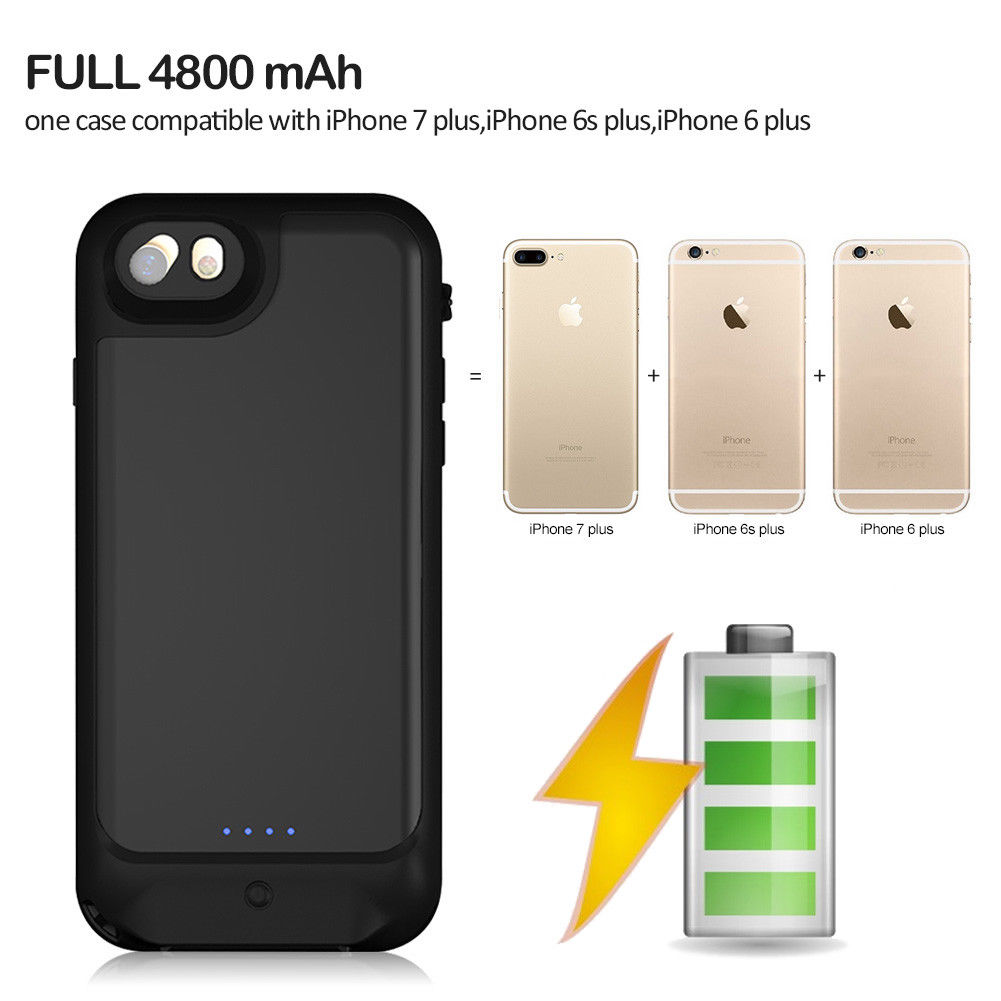 3000mAh Metal Waterproof Rechargeable Battery Case for Apple iPhone 8