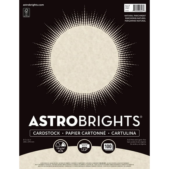 Papier cartonné spécialité Astroparche 8.5" x11", 65 lb, 100 feuilles