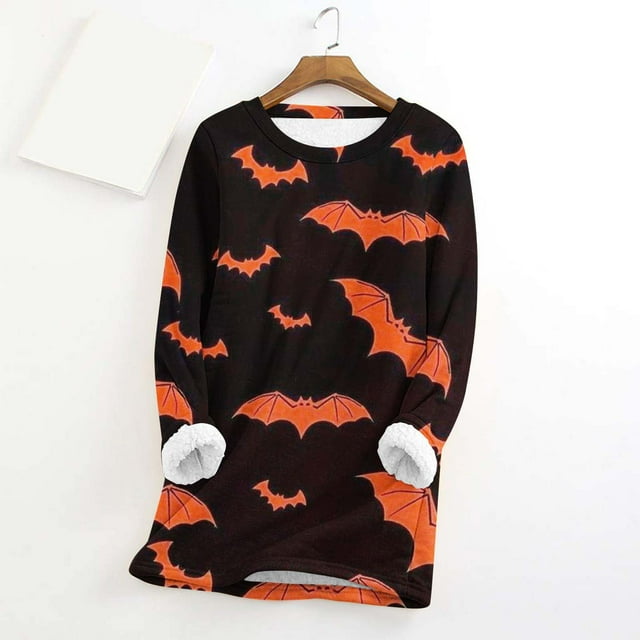 Hauts d'Automne pour Femmes Style Décontracté d'Hiver Mode sous-Vêtements Chauds en Peluche Manches Longues Col Rond Chandail en Molleton pour Femmes en Liquidation