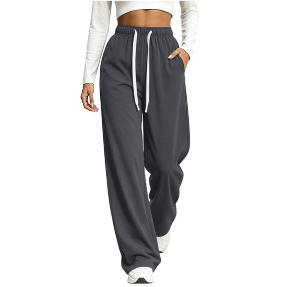 AloohaidyvioNo Boundaries Wide Leg Sweatpants for Women Baggy Fall Lounge Sweat Pants Wide Leg Pants with Pockets