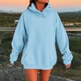 thumbnail image 2 of Hoodies for Women Solid Color Drop Shoulder Hoodie With Pockets Comfortable And Stylish Sweatshirt Top Velour Sweatshirt Casual Pullover Hoodie Women Turtleneck Ponchos for College BU1 XL, 2 of 5