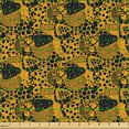 thumbnail image 2 of Ambesonne Pop Culture Fabric by the Yard Upholstery, Dots Geometric Shapes, 10 Yards, Marigold and Dark Night Blue, 2 of 5
