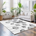 thumbnail image 3 of Area Rugs 3'x5', Black Dandelion Carpet Runner Indoor Outdoor Rugs Home Decor Aesthetic, Country Modern Minimalist Flower Non Slip Mats Washable Accent Rug for Living Room Bedroom, 3 of 8