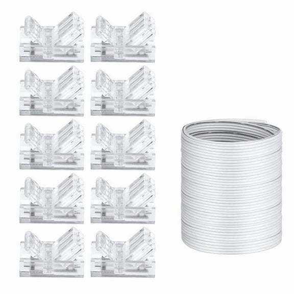 Rollbacks & More 32.8Ft RGB Extension Cable Wire Cord 4 Pin, 10 mm LED Light Strip Connectors, for