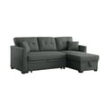 thumbnail image 6 of Tatum Stylish Dark Grey Sleeper Sofa with Pull-Out Easy to Convert Hidden Space Saving Bed for Apartments, Vacation Homes, Living Rooms, Guests, 6 of 8