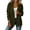 Army Green, variant on Women's Notched Lapel Button Blazer Jacket, Loose Casual Soft Suit Coat with Cuffed Sleeve and Patch Pocket