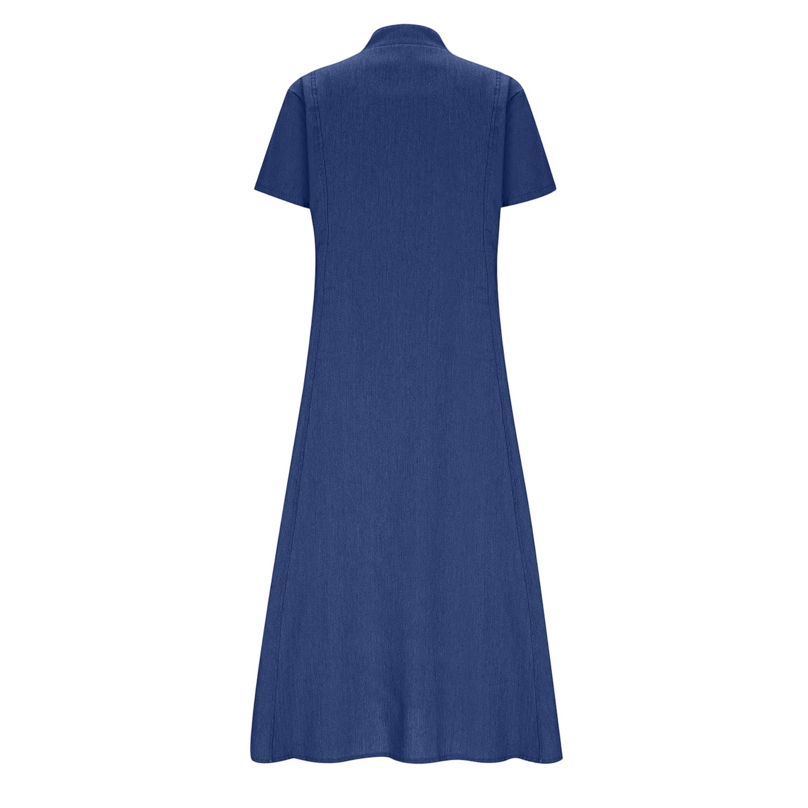 Fewfanhot Dresses for Women Elegant Classy Summer Fit and Flare Swing Cotton Dress Casual V-Neck Button Down Beach Midi Dress