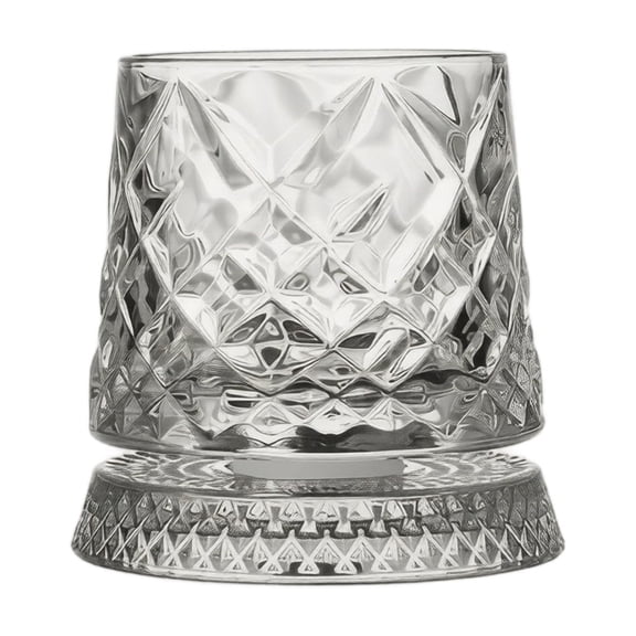 10oz Spinning Cocktail Glass with Rotating Base, Fun Rotatable Tumbler for Cocktails Mixed Drinks, Unique Spinner Drink Glass for Enhanced Drinking Experience
