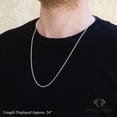thumbnail image 3 of 925 Italian Sterling Silver 2mm Solid Cuban Chain, FREE Microfiber Cloth, ITProLux Curb Link Mens Womens Necklace, Giorgio Bergamo, 3 of 8
