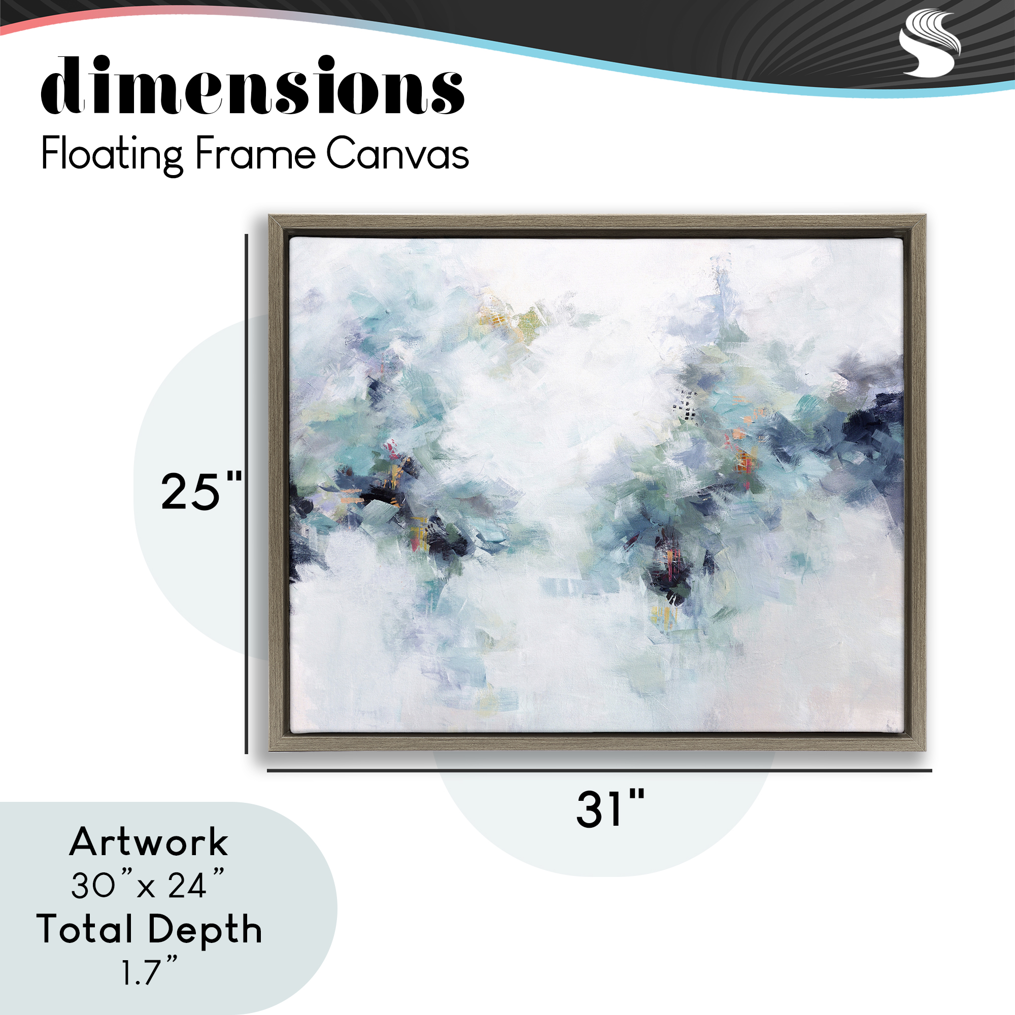 Reaching Out Abstraction Brown Framed Floater Canvas Wall Art, design by Karen Hale