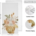 thumbnail image 2 of Dreamtimes Fall Orange Pumpkin Hand Towels 2 PCS, Ultra Soft and Highly Absorbent, Watercolor Autumn Flowers Decorative Fingertip Towel for Home, Bathroom, Kitchen, 28.3"x14.4", 2 of 5