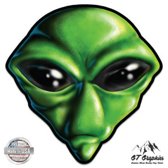 Spooky Alien ET - 3" Vinyl Sticker - For Car Laptop I-Pad Phone Helmet Hard Hat - Waterproof Decal