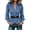 Blue, variant on Womens V Neck Wrap Denim Blouse Sheer Mesh Patchwork Faux Denim Tops Puff Long Sleeve Jean Top with Matching Belt Blue XXL