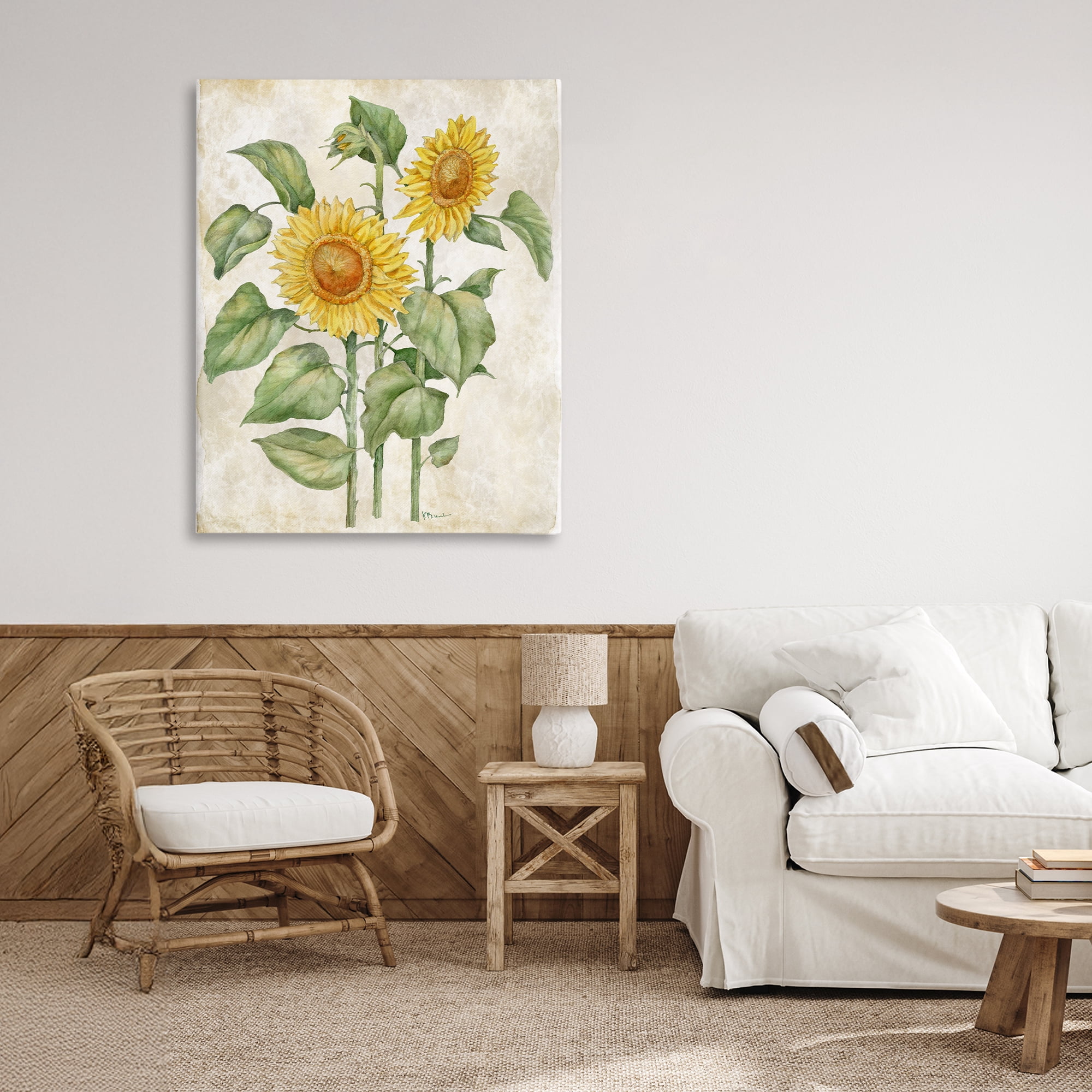 Stupell Industries Floral Journal Vintage Sunflower Canvas Wall Art, design by Paul Brent