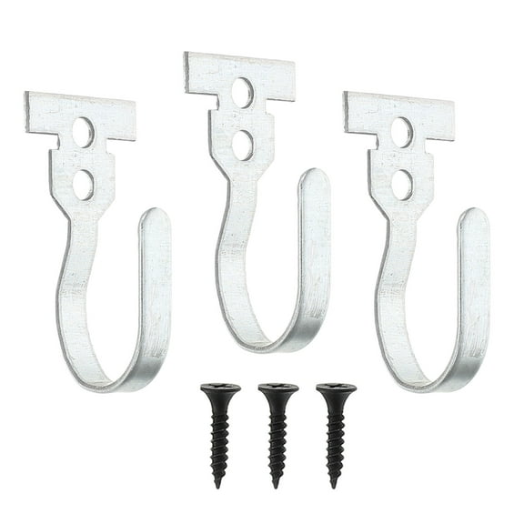 FUTUREORYY Curtain Rod Brackets 3Pcs Silver Iron for Bathroom Shower and Door Hardware Elegant Design