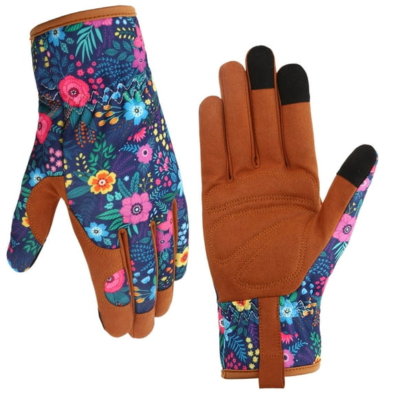 Hengguang Gardening Gloves for Women - Thorn Proof & Puncture Resistant, Breathable Floral Gloves for Rose Pruning,Mother's Day Gift (Floral Design)
