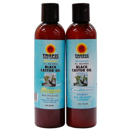 Tropic Isle Jamaican All Natural Black Castor Oil Hair Care Combo