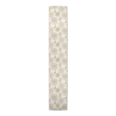 Creative Products Large Sunflower Head Gold and White 16 x 90 Cotton Twill Table Runner