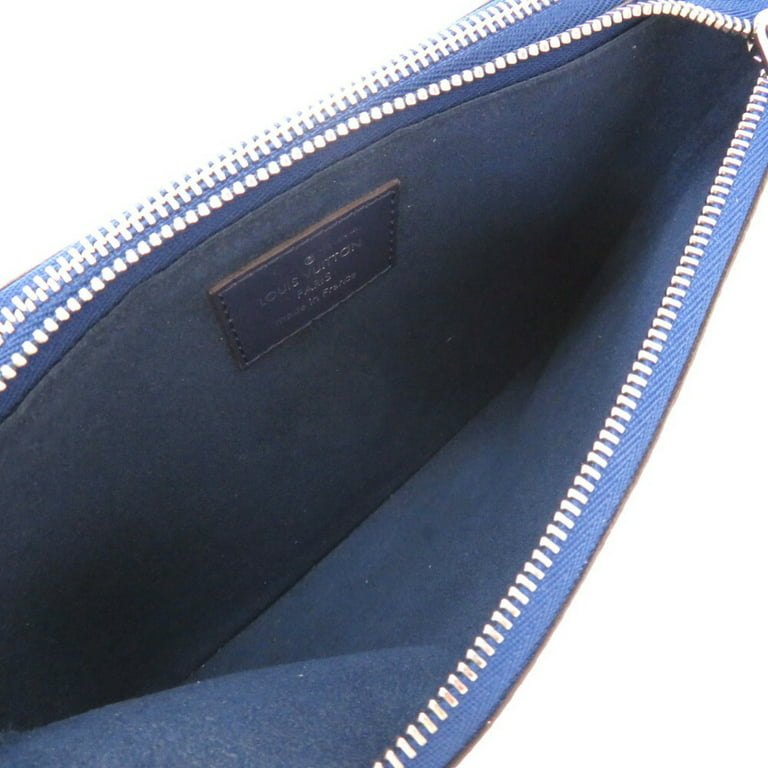 Louis Vuitton - Authenticated Double Zip Clutch Bag - Cloth White for Women, Good Condition