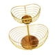 thumbnail image 4 of , frutero, frutero decorativo de alambre de metal con base de madera, frutero de 2 niveles, soporte para cápsulas de café para, 4 of 9