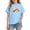 Blue, variant on T Shirts for Girls, Girls T Shirts, Vacation Arrow Print Short Sleeve Cotton Top Casual Purple 5-6 Years