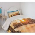 thumbnail image 2 of Ambesonne New York Quilted Coverlet 2 Pcs, Cityscape of Brooklyn, Twin Size, Multicolor, 2 of 5