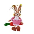 thumbnail image 2 of CuiLiyq Easter Decorations, Spring Hanging Easter Bunny Figurine on Carrot Swing, Cute Farmhouse Decorative Woven Straw Rabbit Statue for Home Indoor Outdoor Craft Adornment Decor (M), 2 of 6