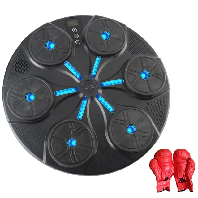 Boxeo Máquina De Boxeo Musical Inteligente Con Guantes BT Equipo De Entrenamiento De Enfoque De Objetivo De Boxeo Montado En La Pared Modo De Velocidad Ajustable Con Luz LED Para