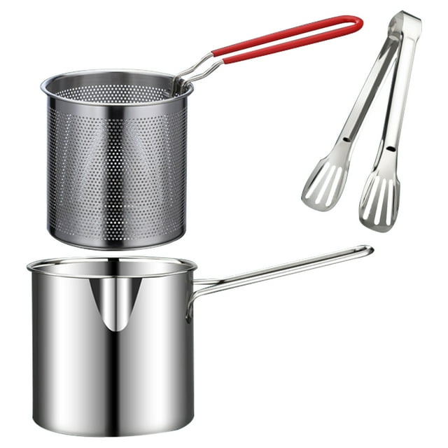 Olla para Freír JShteea 1200ML olla para freír portátil acero inoxidable 304