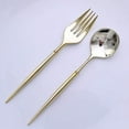 BalsaCircle 24 Gold Disposable 6" Premium Plastic Cutlery Spoons Forks ...