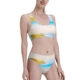thumbnail image 2 of Bixox Coconut Palm Tree on Beach Pattern Two-Piece Sports Bikini with U-Shaped Top and High-Waist Bottom - Women's Swimwear with Removable Bra Pads, 2 of 7