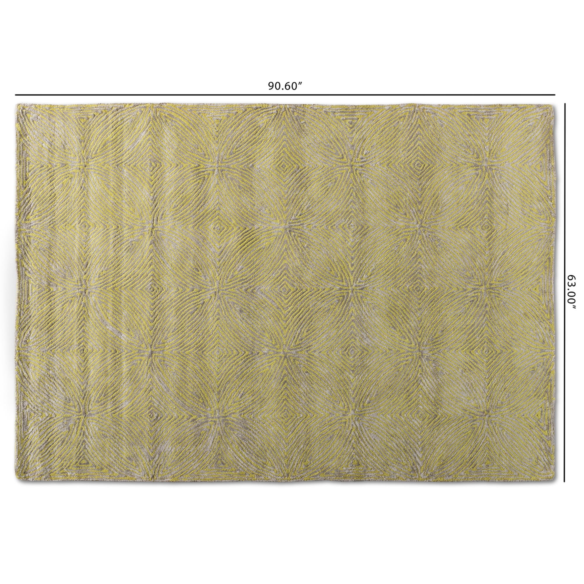 Baxton Studio Leora Modern and Contemporary Lime Green and Gray Hand-Tufted Viscose Blend Area Rug