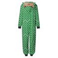thumbnail image 6 of Odeerbi Christmas Onesie Pajamas for Family Holiday Sleep Jumpsuit Long Sleeve Family Christmas Pajamas Matching Sets Mom Fashion Lattice Print Plush Jumpsuit Sleepwear PJs Set Green, 6 of 6