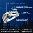 thumbnail image 2 of Gem Stone King 925 Silver and 10K Yellow Gold Blue Created Sapphire and Lab Grown DiamondEngagement Ring for Women | 1.38 Cttw | Heart Shape Gemstone September Birthstone | Size 5, 2 of 6