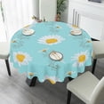 thumbnail image 4 of Eveokoki Daisy Tablecloth Round Table Cloth 60 Inch Washable Waterproof Table Cover Tabletop Decoration for Restaurant, Picnic, Indoor and Outdoor Dining, 4 of 5