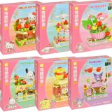 MOC Sanrio Flower Car Series Building Blocks Kuromi Hello Kitty